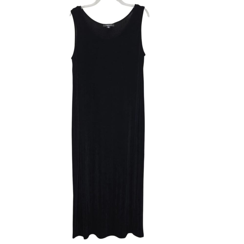 R&M Richards Woman Dress Maxi Tank Black 16W Travelers Stretch USA Made Y2K